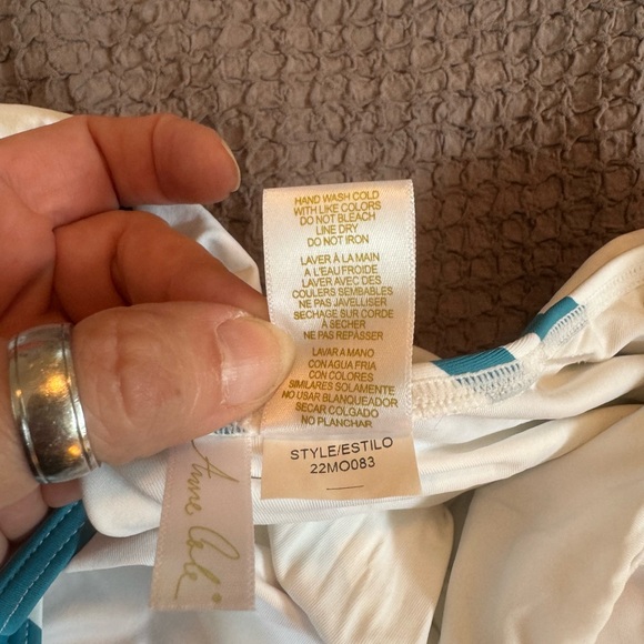 Anne Cole rash guard swimsuit with open back and high neck size 14. NWOT - Picture 6 of 12